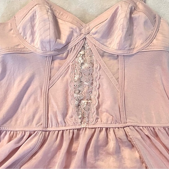 Victoria’s Secret - Women’s (S) Y2K Pink Bustier Babydoll Tank Top, Lace Detail - Picture 4 of 5